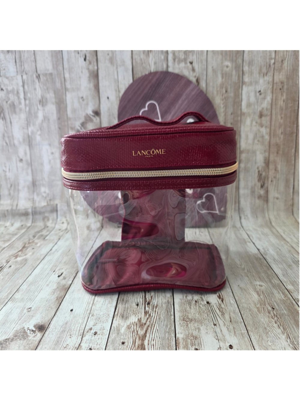 Lancôme Cosmetic Bag Red Clear NWOT